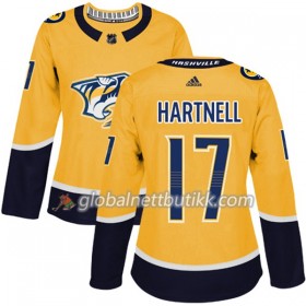 Nashville Predators Hockeydrakt Scott Hartnell 17 2017-2018 Golden Adidas Authentic - Dame